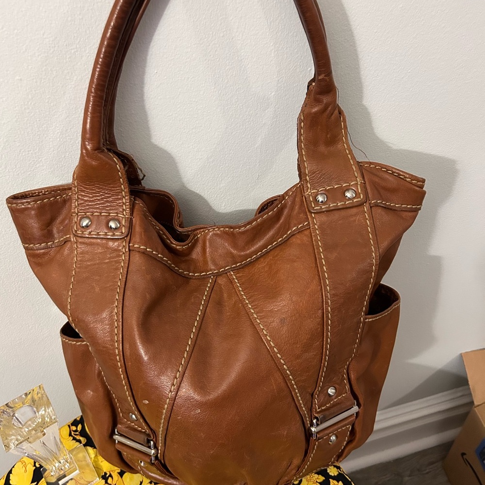 Vintage large fossil leather  bag 16 inches